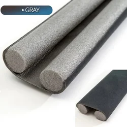 Enhanced Insulating Door Seal Strip - Anti - Cold Double Silicone Foam Weather Guard (Grey)