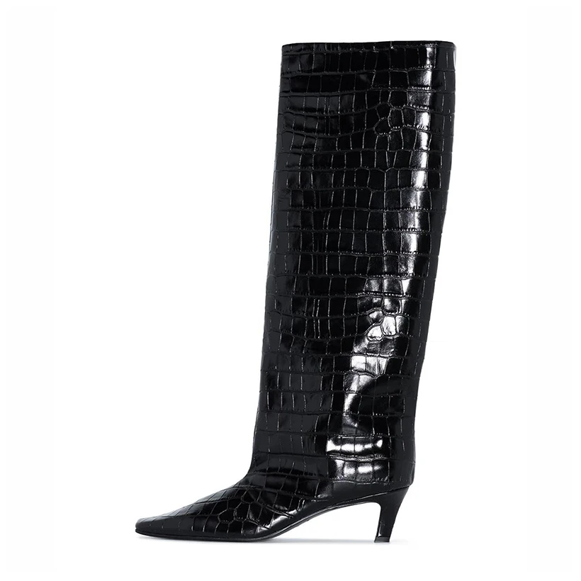 

Arden Furtado 2022 spring Autumn Fashion Women's Shoes chunky heels Knee High Boots Elegant sexy Big circumference boots 41 42