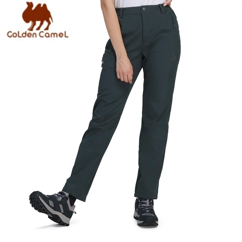 

GOLDEN CAMEL Hiking Pants Women's Softshell Pant Fleece Lined Sports Trekking Pants for Women Waterproof Ski Insulated Trousers