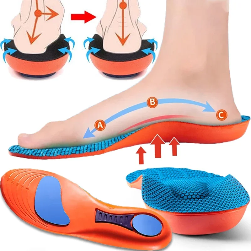 

4D Sports Insoles Men Shock Absorption Orthopedic Cushion Breathable Deodorant Sports Running Shoe Pads Arch Support Insoles