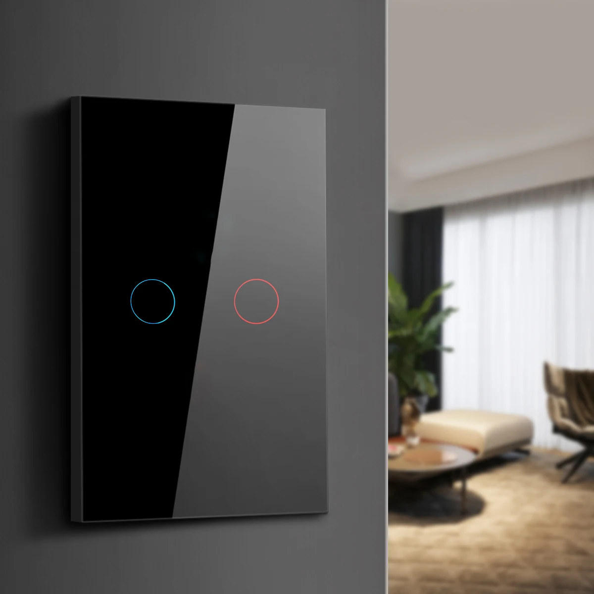 Interruptor de Toque EU US para Lâmpada de Parede com Painel de Vidro Cristal LED, 1/2/3 Teclas, AC100-240V, Interruptores com Sensor LED