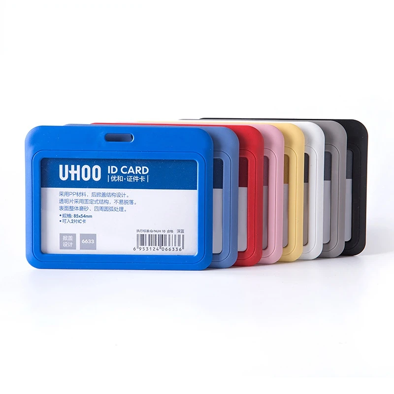 

Working Permit Cover Case Solid Color ID Tag Name Badge Holder Employee's Work Pass Bus Card Sleeve Protector Case Badge