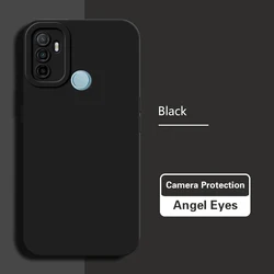 Angel Eyes Soft Silicone Original Back Cover for OPPO A55S 5G (Classic Black)