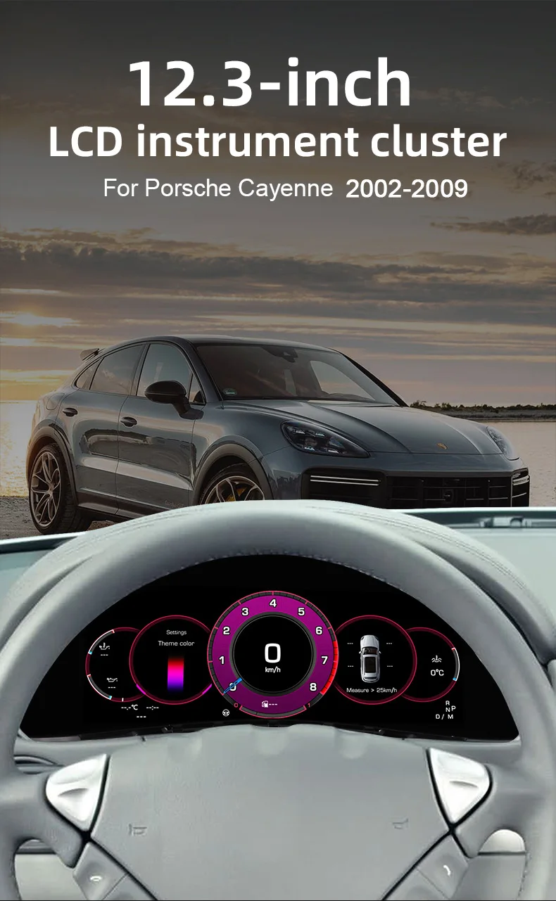 Digital Instrument Cluster For Porsche Cayenne 2002-2009 Speedometer,Dashboard,G