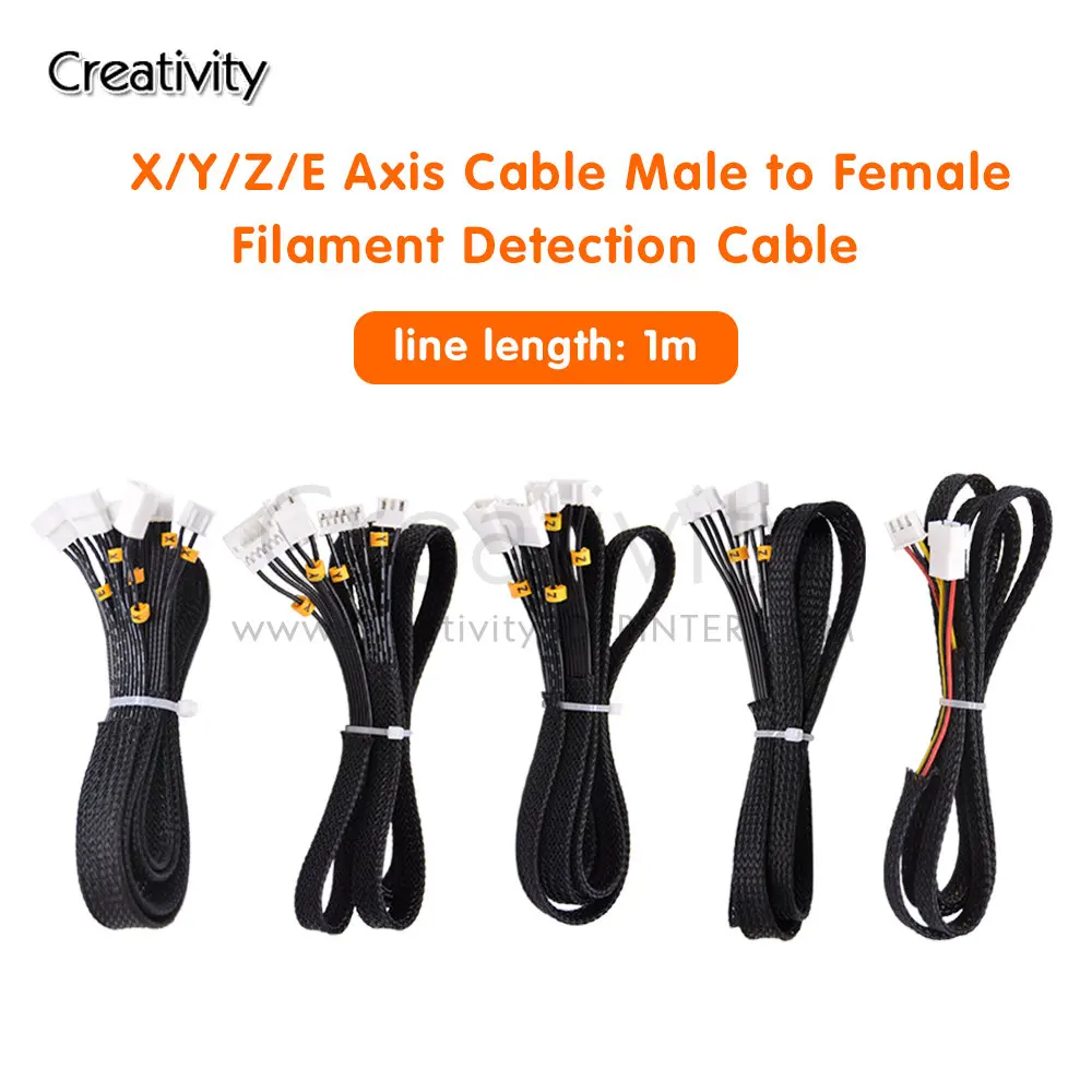 CR10 Extension Cable X/Y/Z/E Axis Stepper Motor and Limit Switch Endstop Cable Filament Detection For Ender 3 CR10