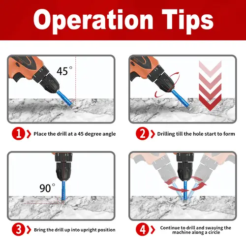 Diamond Brazed Dry Drilling Bit Porcelain Cup Saw Ceramic Marble Granite Tile Hole Opener Hole Saw Cutter 1Pc 5-16mm Round Shank - Image 6