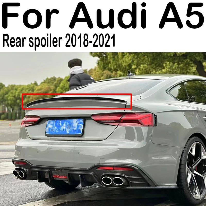 Per Audi A5 S5 Rs5 Spoiler 2017 18 19 20 2021 Solo Per 4 Porte Materiale Abs Non Verniciato Colore Tronco Spoiler Accessori Auto