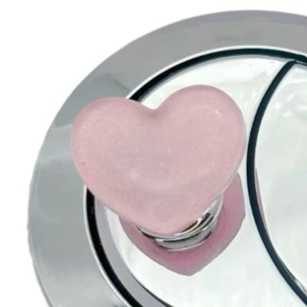 Fashion Heart Shape Toilet Press Glitter Push Switch Water Tank Buttons Colorful Nail Protector Toilet Button Bathroom