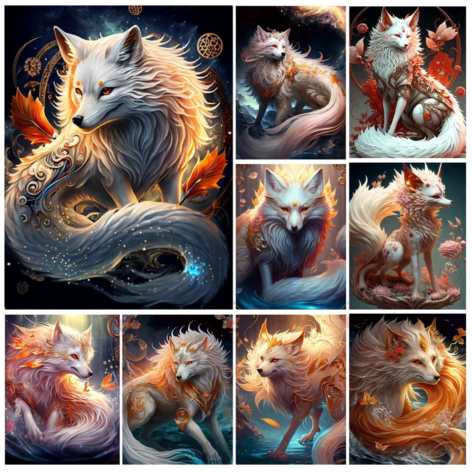 

Fantasy Animal 5D Diamond Painting Kits Fox Full Square Round Drill Diamond Mosaic Embroidery Gift Needlework Home Decor