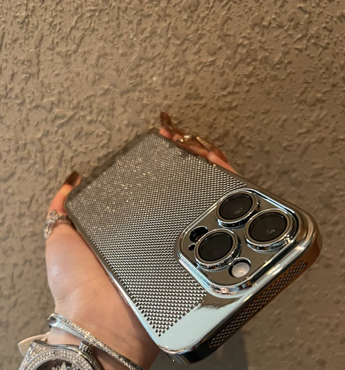 【 High Quality 】 Silver Plated Heat Dissipation Phone Case iphone15 New iPhone 15Promax Premium 13 Sets 14 Anti Drop 12_voghion.com
