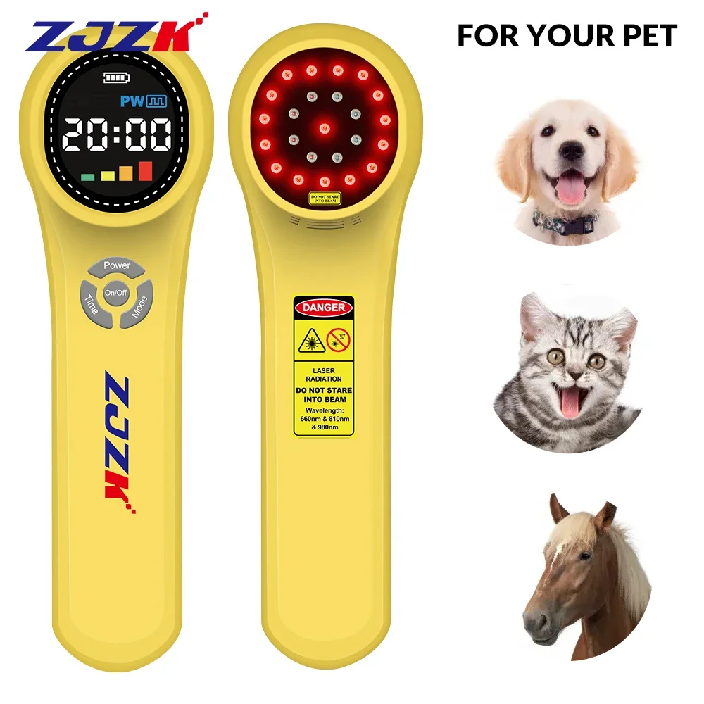 ZJZK Handheld 4×980nm 4×810nm 16×660nm Physiotherapy Laser Massager Cold Laser for Knee Pain for Body Knee Neck Instrument zjzk 100mw 1x808nm class 3b laser therapy device physiotherapy equipment for arm knee wrist back pain relief tennis elbow