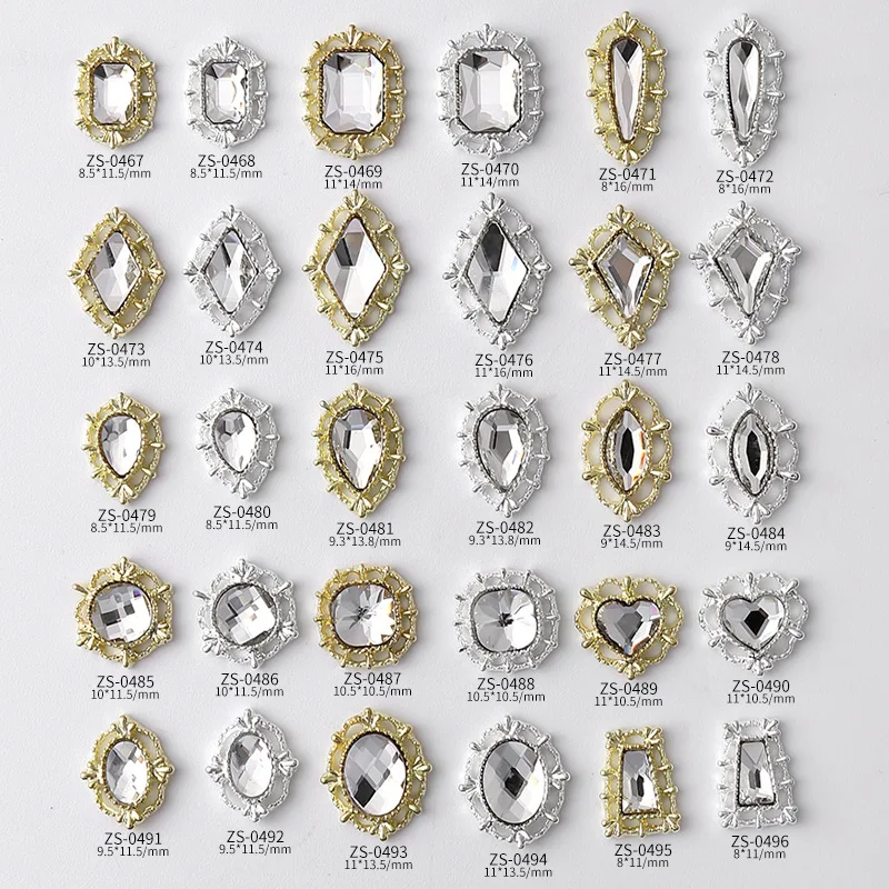 

New 10pcs Charm Alloy Around Diamond 3D Nail Art Decorations Shiny Crystal Jewelry Flatback Manicure Design Accessories