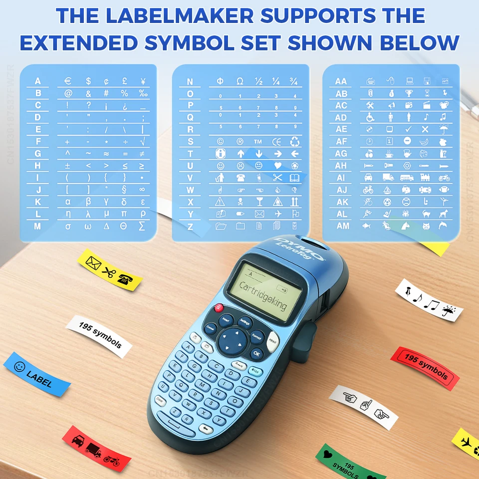 Impresora y etiquetadora manual portátil LetraTag LT-100H, máquina de etiquetado LT100H compatible con cintas Dymo LT de 12 mm (91201)_voghion.com