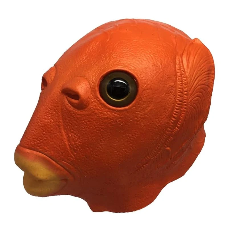 Cosplay Green Fish Monster Mask with Hair - Cute and Funny Halloween Carnival Costume Accessory