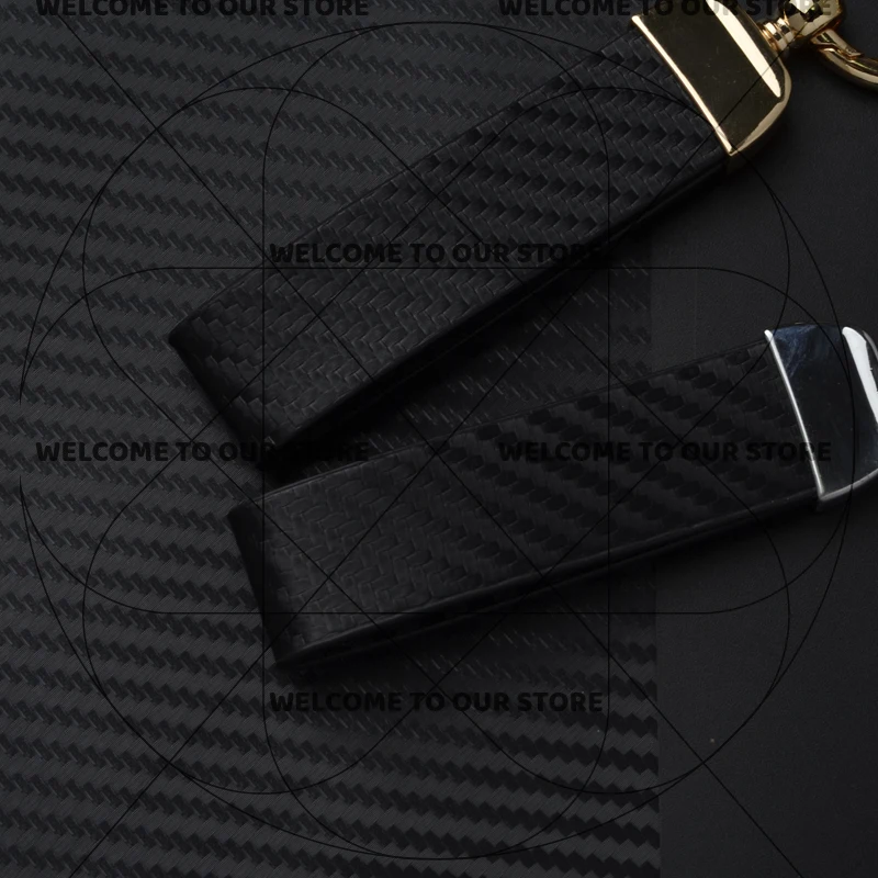 Duke Motorcycle Carbon Fiber Leather Keychain with Zinc Alloy Emblem