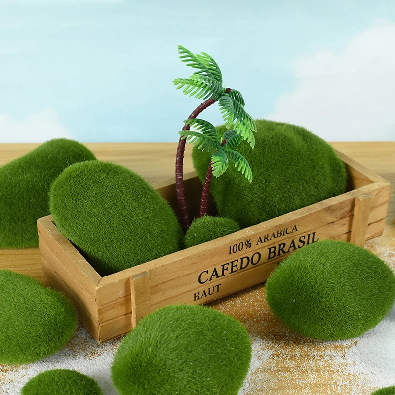 Artificial Green Moss Ball Fake Stone Simulation Plant DIY