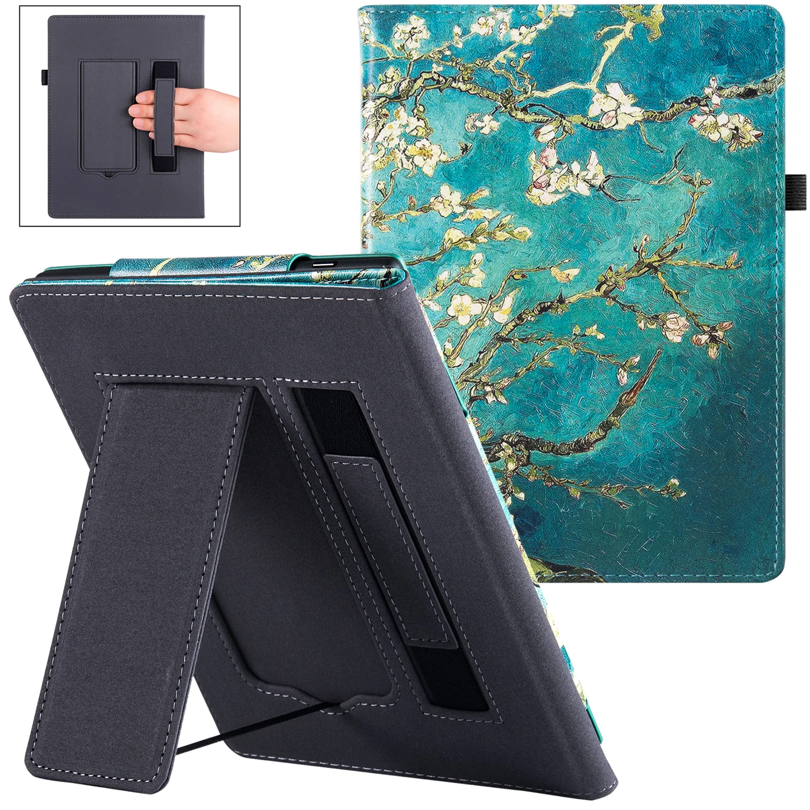 Stand Case para Onyx Boox Nova Air Premium pu Leather Bookcover com Alça de Mão Auto Dormir e Wake 7.8 Lançamento 2023