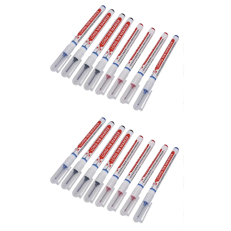 

16 многофункциональных маркеров с глубоким отверстием, длинный спиральный маркер с глубоким отверстием, длинный перо, чернильный маркер, искусственная ручка для столярных работ