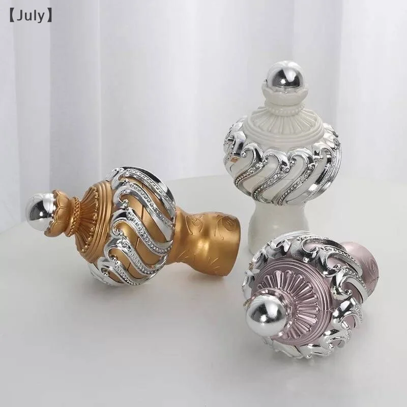 2pcs European Roman Rod Decorative Heads Sealing Plug Curtain Rod Accessories Spiral Curtain Protective Case