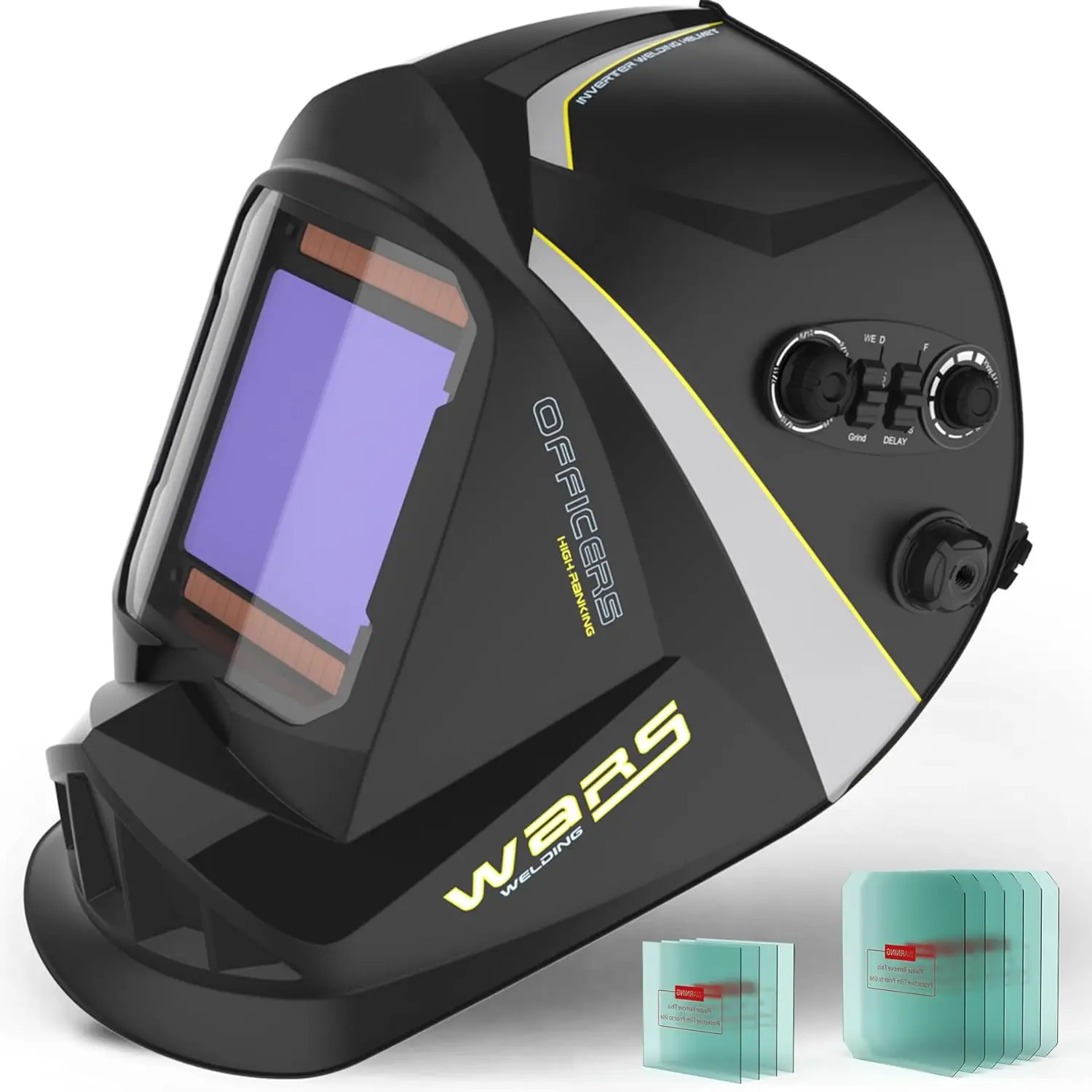 

3.94"*3.66" Welding Helmet,1/1/1/1 True Color Auto Darkening Welding Helmet,Solar/Battery Power Welding Hood With 4 Arc Sensor