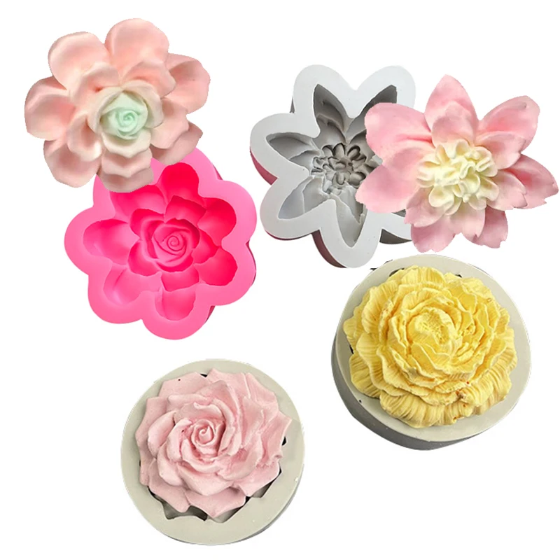 SHINE Rose silicone mold size 2-spring flowers for  Fondant-Resin-handcrafts-wax