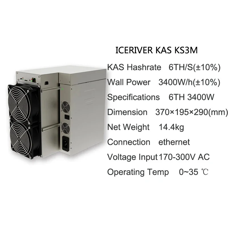Ks3M Iceriver Kas Ks3M 6Th Asics Miner 3400W Kaspa Mining Crypto Nuova Macchina