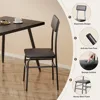 5 Piece Dining Table Set for 4, Modern Metal & Wood Kitchen Dinner Table with Chairs, Space-Saving, Perfect  Apartments 6