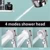 High Pressure Shower Head Water Saving 4 Mode Adjustable Pressurized Spa Handheld Spray Temperature Display Bathroom Accessories 3