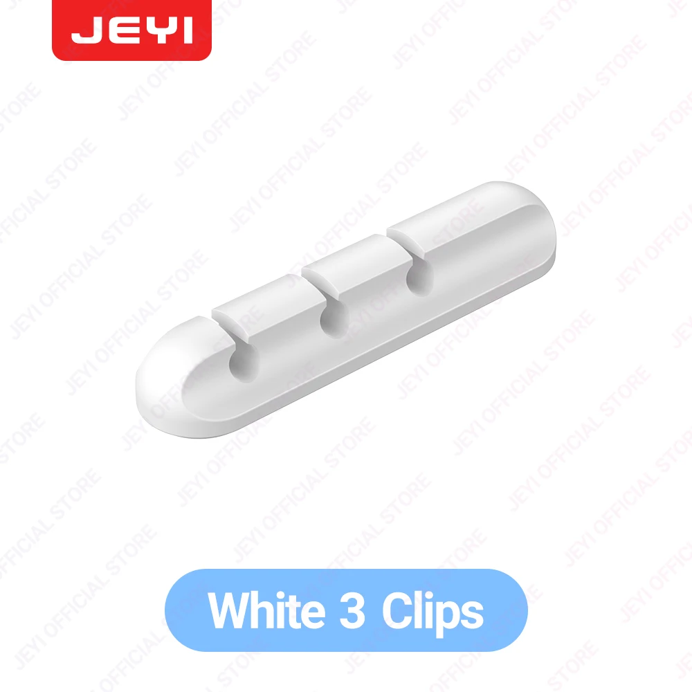 Supporto Clip Per Cavi Autoadesivo In Silicone | Fermacavi Da Scrivania | Organizer Per USB, Mouse, Alimentazione (Bianco)
