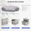 Patio Sectional Furniture Outdoor 11-Piece, Rattan Curved Sofa Set with Storage Table, Pillows, Fit for Pool Backyard Balcony 5