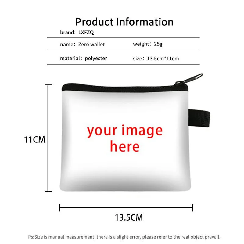 DIY Customize Your Image Logo Name Coin Purse Ladies Card Bag Boys Girls Wallet Portable Headset Mini Lipstick Bags Money Bag