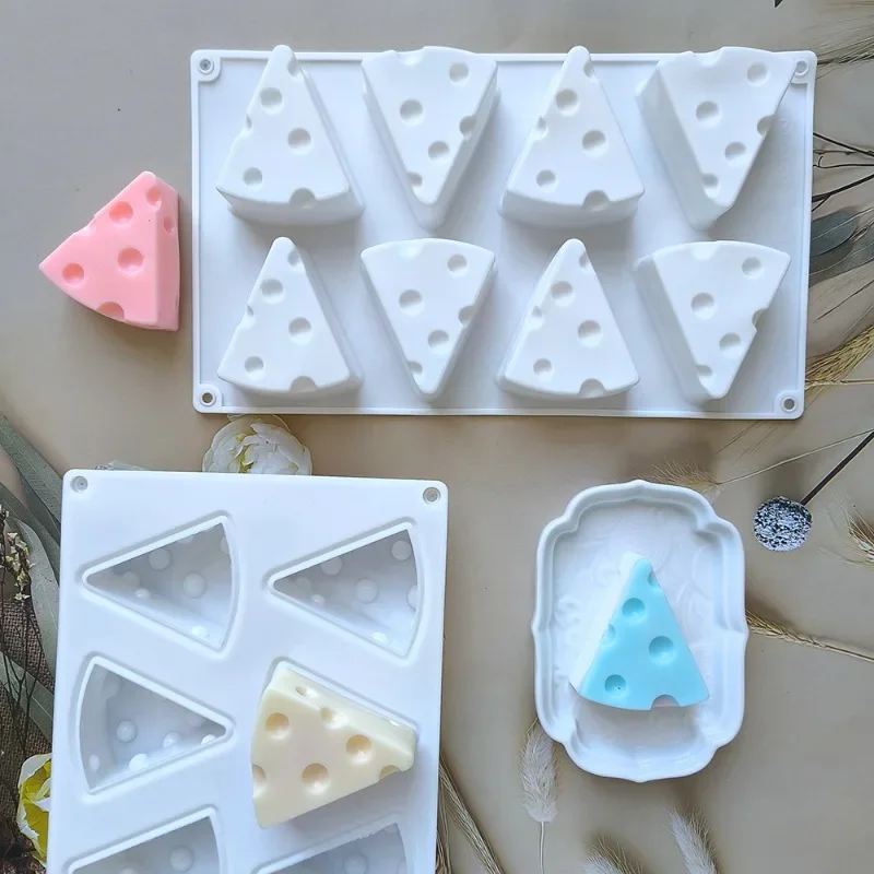 8pcs Cheese Candle Silicone Molds DIY Handmade Soap Gypsum Crafts Resin Cement Candle Making Supplies For Home Decor silicone mold silicone candle mold aromatherapy candle mold silicone candle molds candle mold