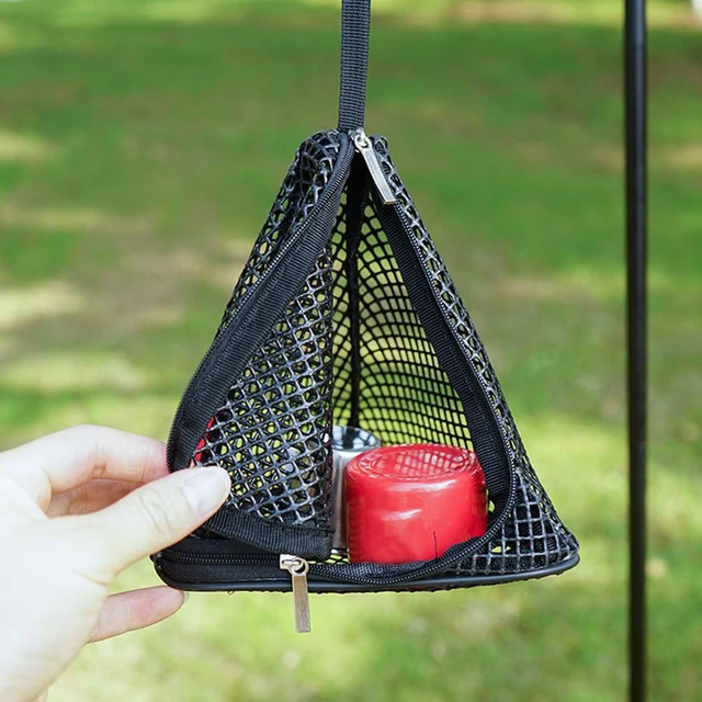 Outdoor-Reiß verschluss Mesh-Tasche hängen dreieckige Aufbewahrung skorb  mit Haken faltbar PVC-Trocken netz für Camping-Picknick - AliExpress