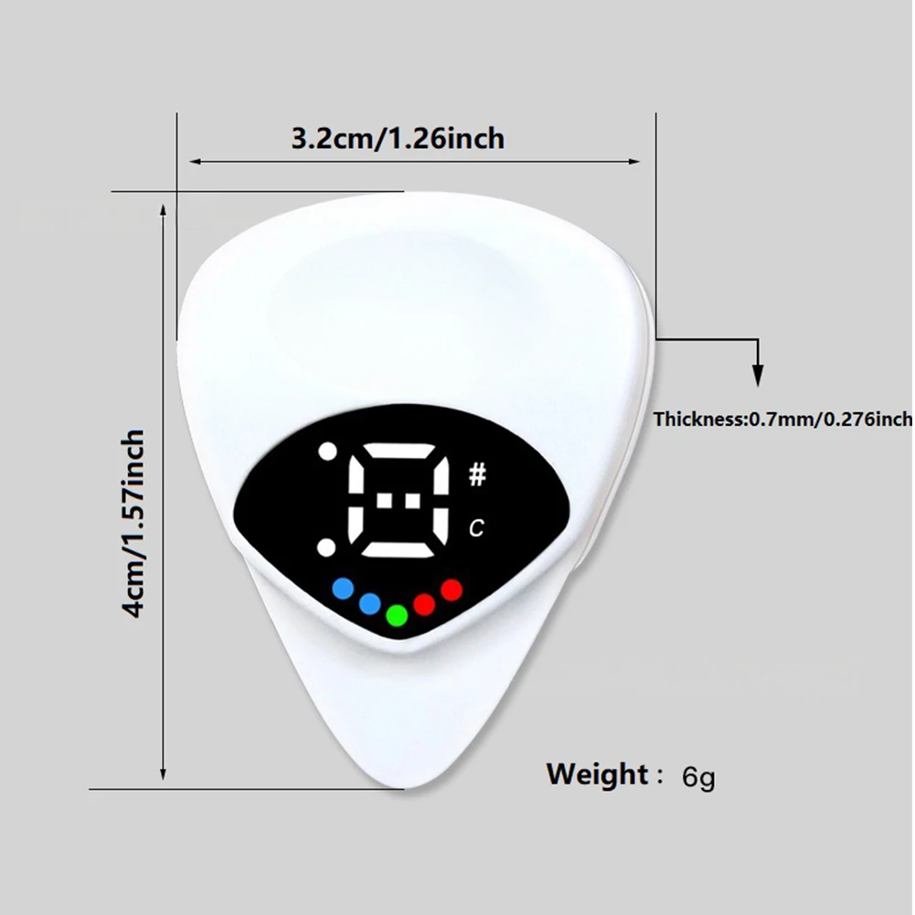 1-3PCS 2 in 1 Guitar Picks Tuner Acoustic Guitar Tuner Electric Guitar Tuner for Acoustic Electric Guitar Bass Mandolin