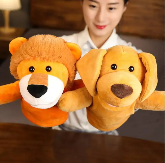 사자왕 인형 손가락 인형 귀여운 인형 교육용 장난감 사자 코끼리 토끼 원숭이 어린이 선물