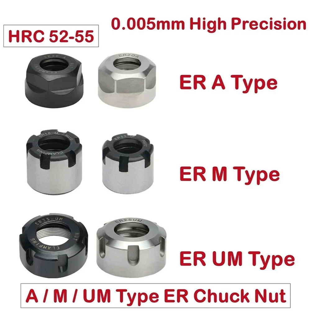 ER Nut Clamping Nut ER20 ER25 ER40 High-precision Chuck Milling Cutter Chuck Shank CNC ER16 0.005mm Beating collet chuck,spring collet chuck