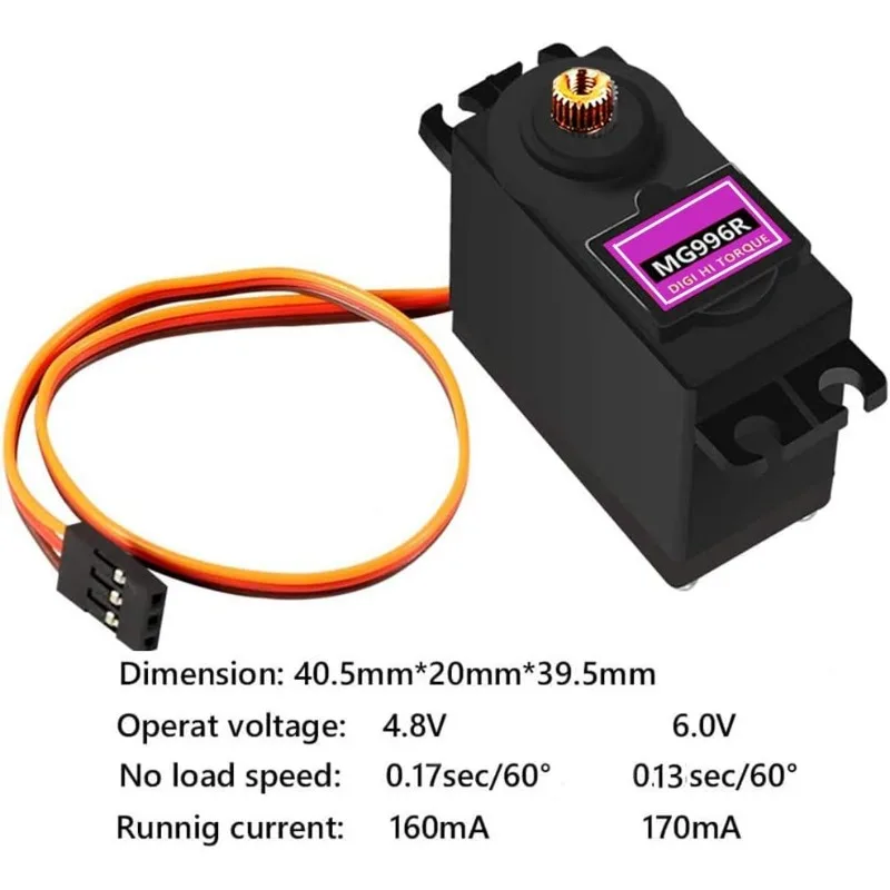 Lot de 4 Servomoteurs MG996R Métal 55g 180° pour RC Robot