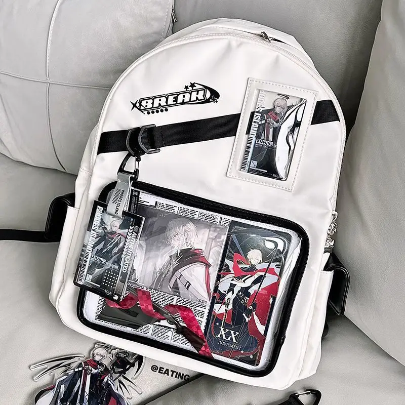 Zaino alla Moda per Ragazze con Scomparto Trasparente, Borsa Ita per Studentesse delle Scuole Superiori, Zaino a Spalla di Grande Capacità - immagine 5