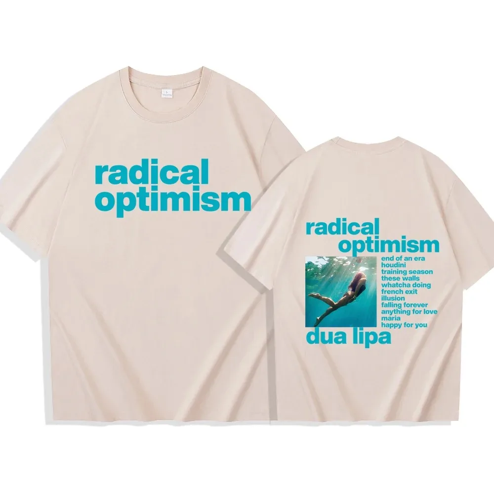 스트리트웨어 힙합 하라주쿠 티셔츠, Dua Radical Optimism 2024 티셔츠, Lipa O-넥 반팔 대형 티, 루즈 버전, 유니섹스