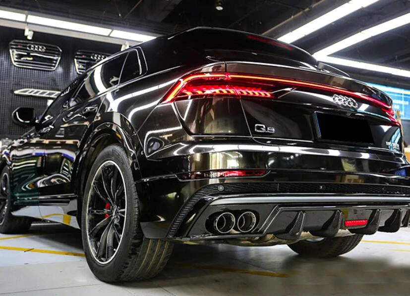 Real Carbon Fiber Stainless Steel Rear Bumper Diffuser Exhaust Tips For