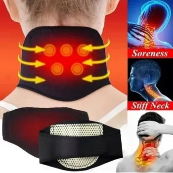 Self-heating neck support frame, equipped with magnetic neck massage function, provides relaxation and warmth without the need