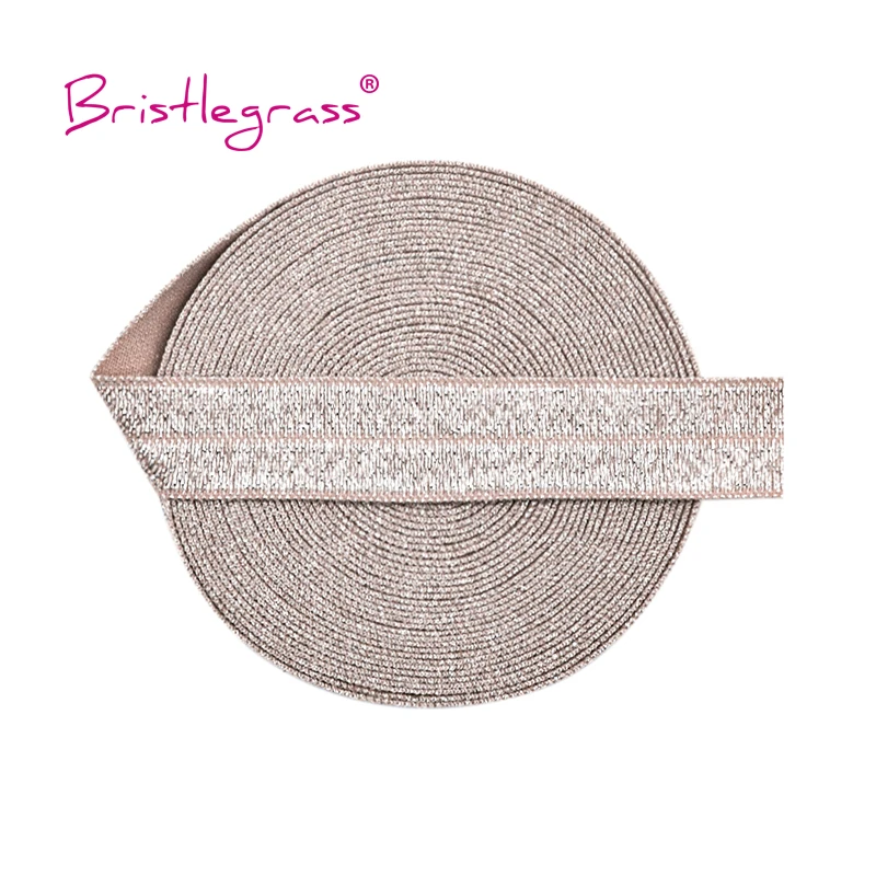 Silver Glitter Fold Over Elastic Bands - 5/8 Spandex Trim for Hair Accessories & Sewing Projects