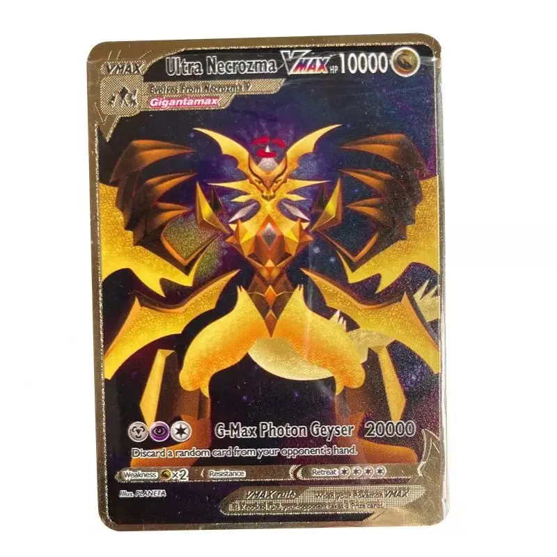 New Pokemon Metal Card Greninja Miraidon Rayquaza Vstar 3800 HP Pokemon Golden English Iron Cards Kid Gift Game Collection Cards