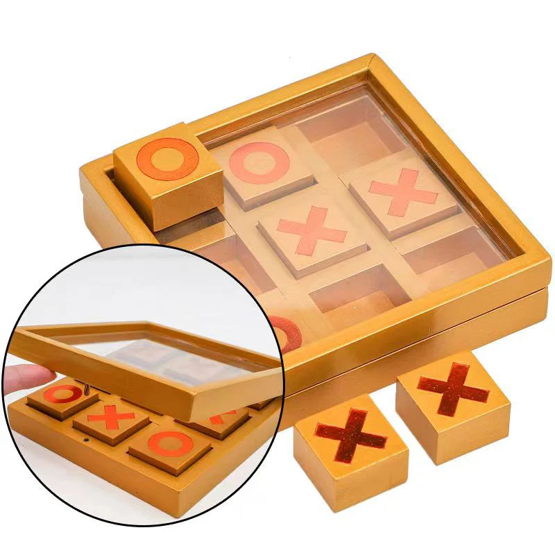 Unique Gift Classic Wooden Tic Tac Toe XOXO Best Strategy Board Games for Adults And Kids Juegos De Mesa Familiares Divertidos 5