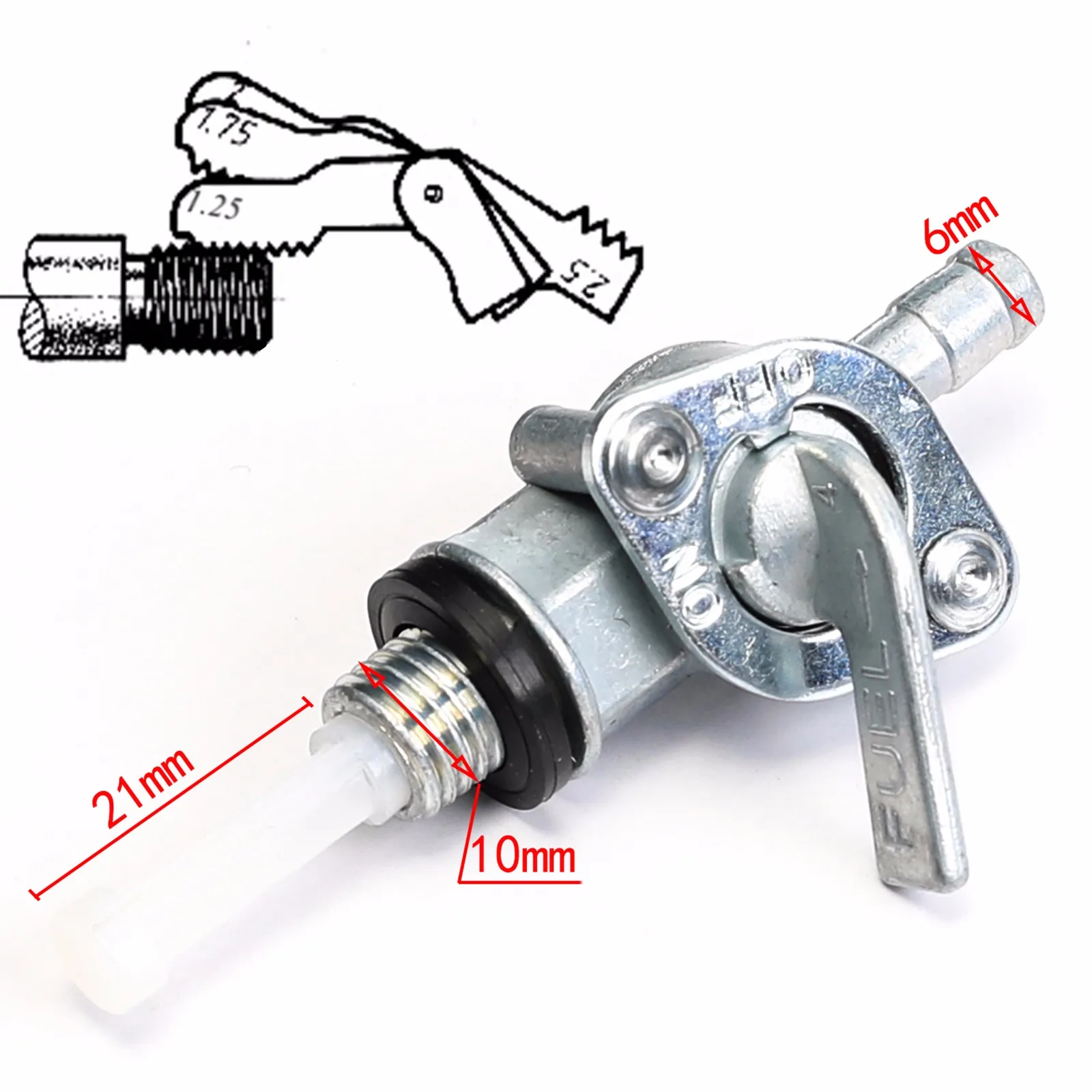 

TDPRO 10mm Fuel Petrol Tank Tap Petcock Switch Generator Pit Dirt Bike Motorcycle For ATV Quad Pocket Pit Dirt Bike Go Kart
