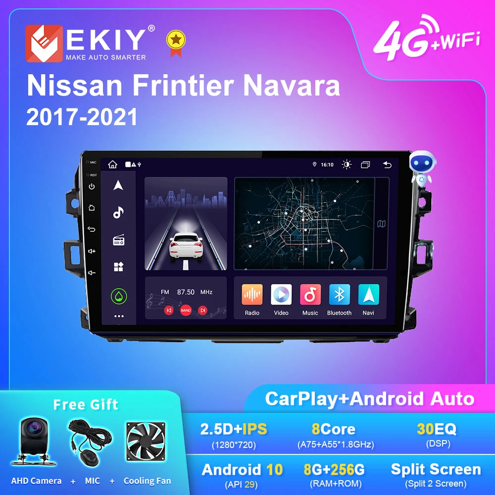 

EKIY X7 Android 10 Car Radio For Nissan Frintier Navara 2017-2021 Navi GPS 1280*720 Carplay Multimedia Video Player No 2Din DVD