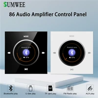 Home bluetooth amplifier smart home audio mini in wall amplifier 86 type FM USB TF music host Ceiling Speaker Audio Panel System 1
