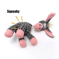 Fun Pet Toy Donkey Shape Corduroy Chew Toy For Dogs Puppy Squeaker Squeaky Plush Bone Molar Dog Toy Pet Training Dog Accessories 2