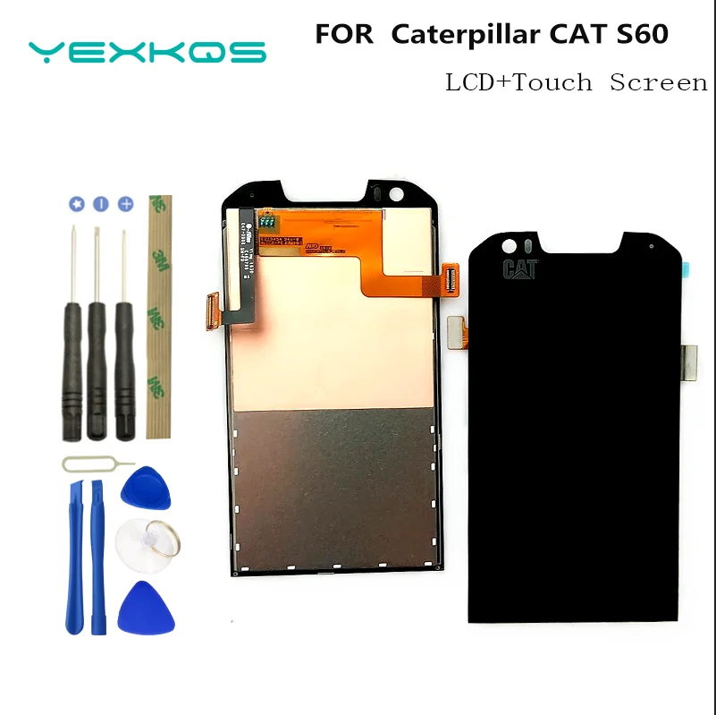 Original For Caterpillar CAT S60 LCD Display Touch Screen Mobile For Caterpillar CAT S 60 Screen LCD Phone Parts Free Tools