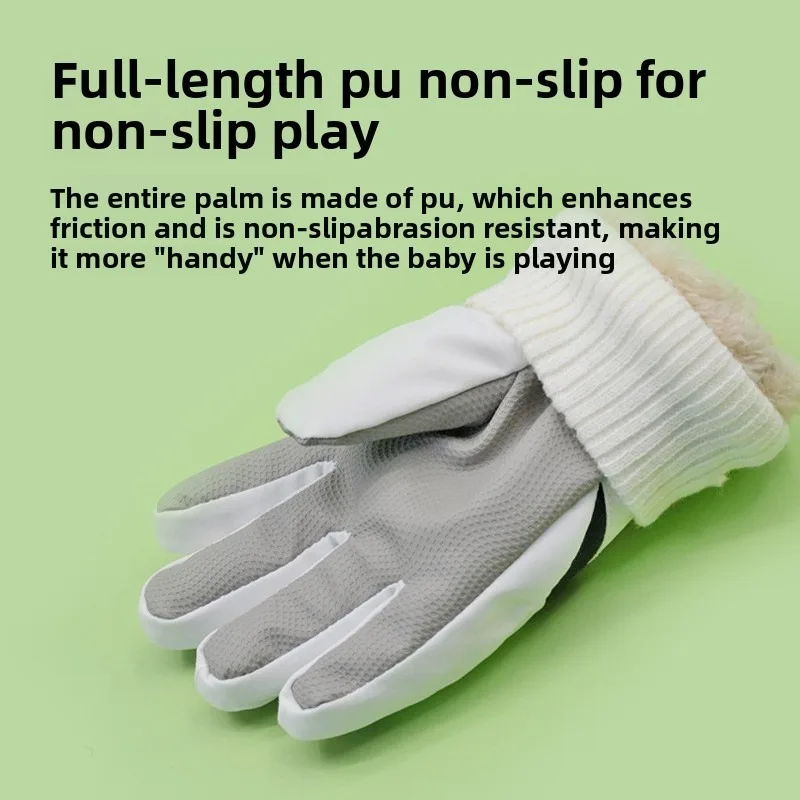 Kids's Warm Windproof Cold Gloves Children Winter Thickened Padded Ski Gloves Boys and girls warm non-slip Mittens